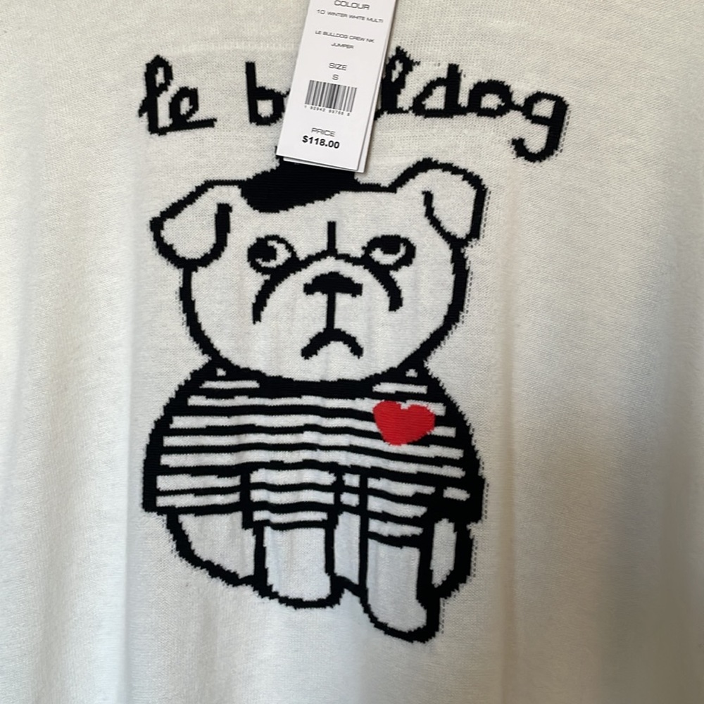 HP 🎊🎉French Connection Le Bulldog Sweater - Picture 3 of 5